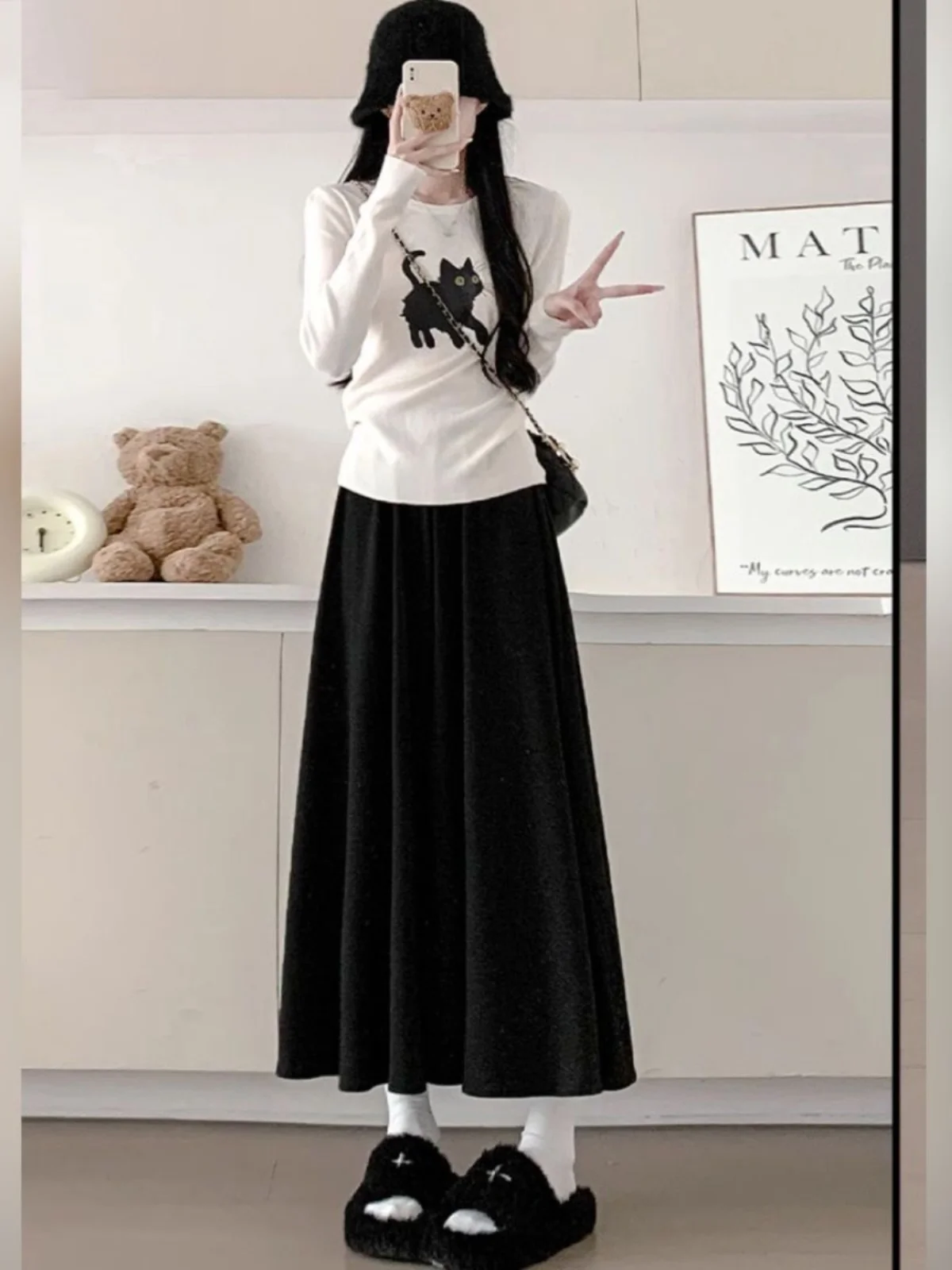 

Модные брюки-юбка А-силуэта больших размеров с высокой талией, утепленные флисом, осенне-зимние, свободные, повседневные, в стиле «рисовая лапша»