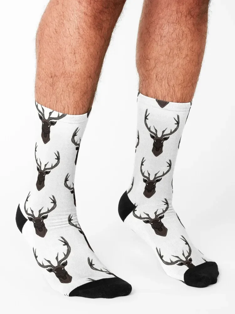 Lost Eyes Bull Elk Socks Conjunto de escalada meias felizes de designer para meninas e homens