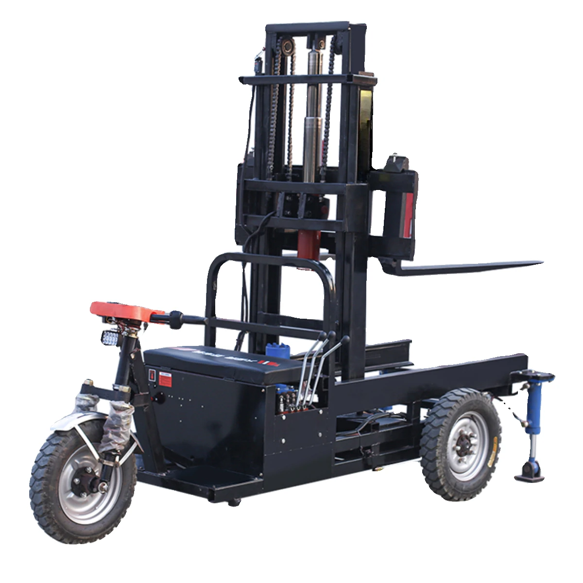 Three wheeled electric forklift, 1-2 tons, simple lifting, loading and unloading equipment for storage and handling