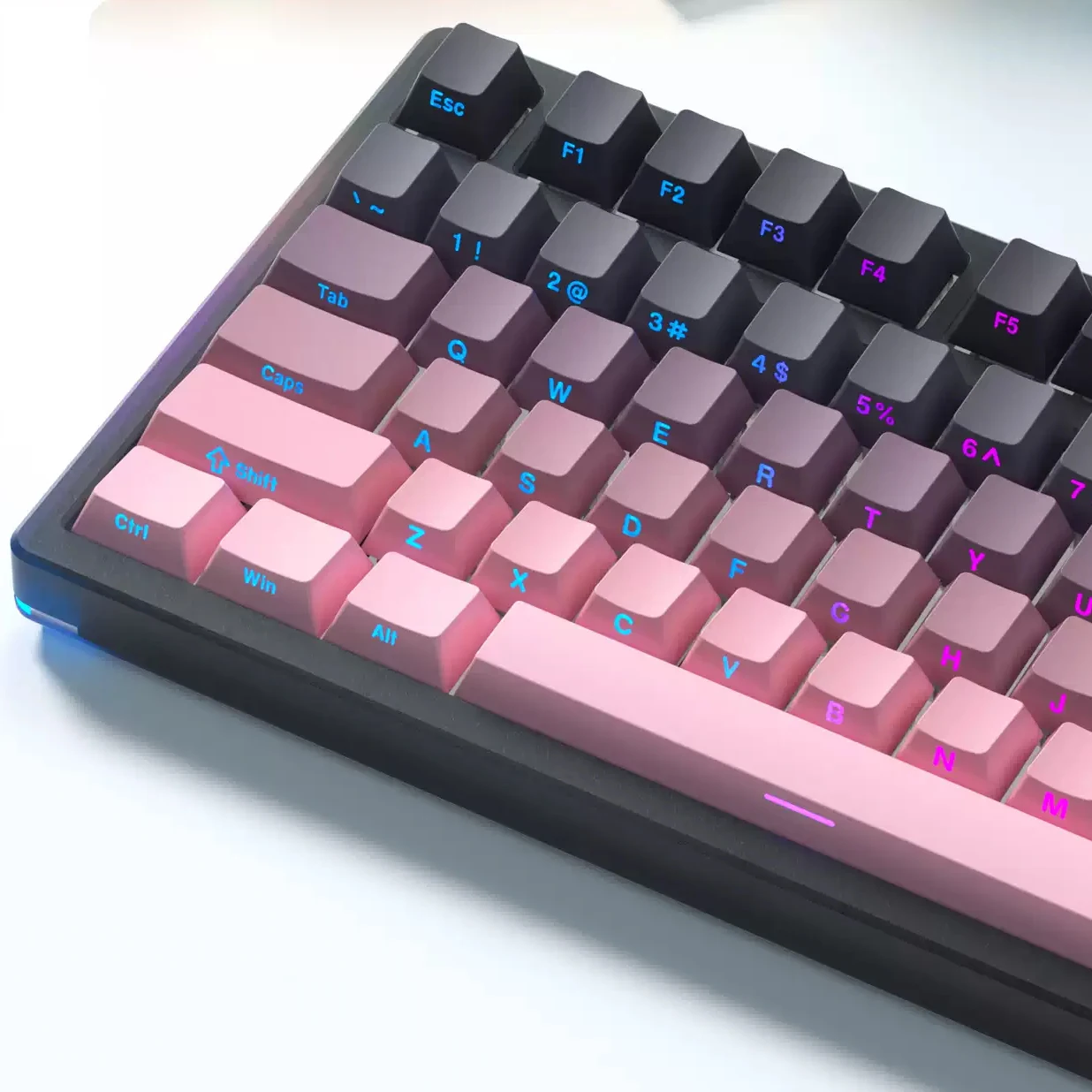 Gradient Side engraving Keycaps PBT Double Shot RGB Backlit Keycap For Cherry MX Switch Gaming Mechanical Keyboard Key Caps ISO