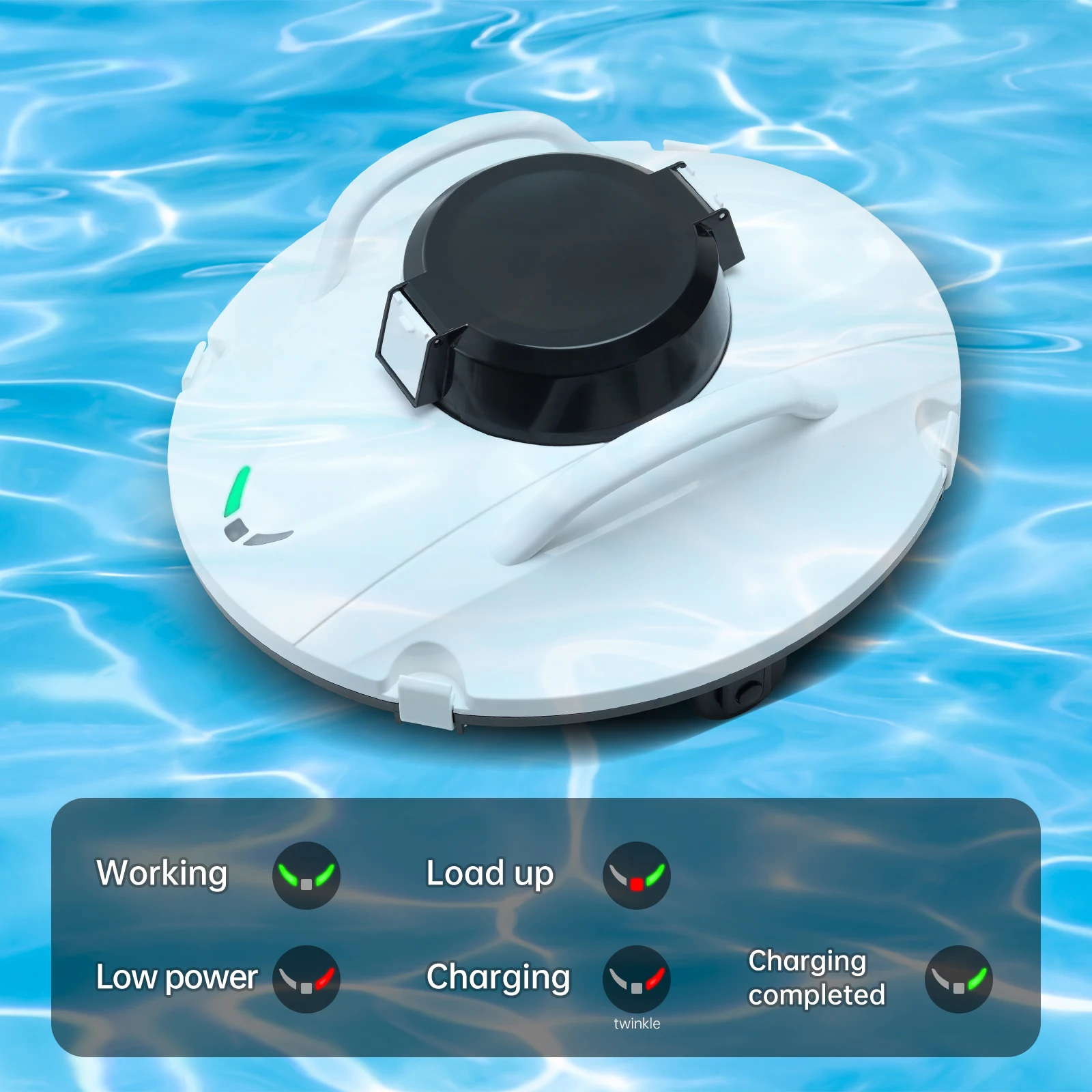 Robot Vacuum Cleaner for Pool Cordless 5000mAh Electric Rechargeable Robotic  Swimming Pool Cleaners Automatic Wireless