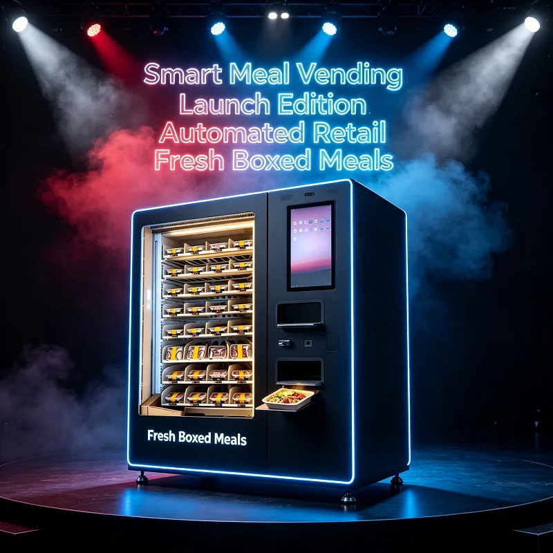 Hot Food Vending Machine Automated Meal Pickup Kiosk Digital Dispensing Station for Factory Depot