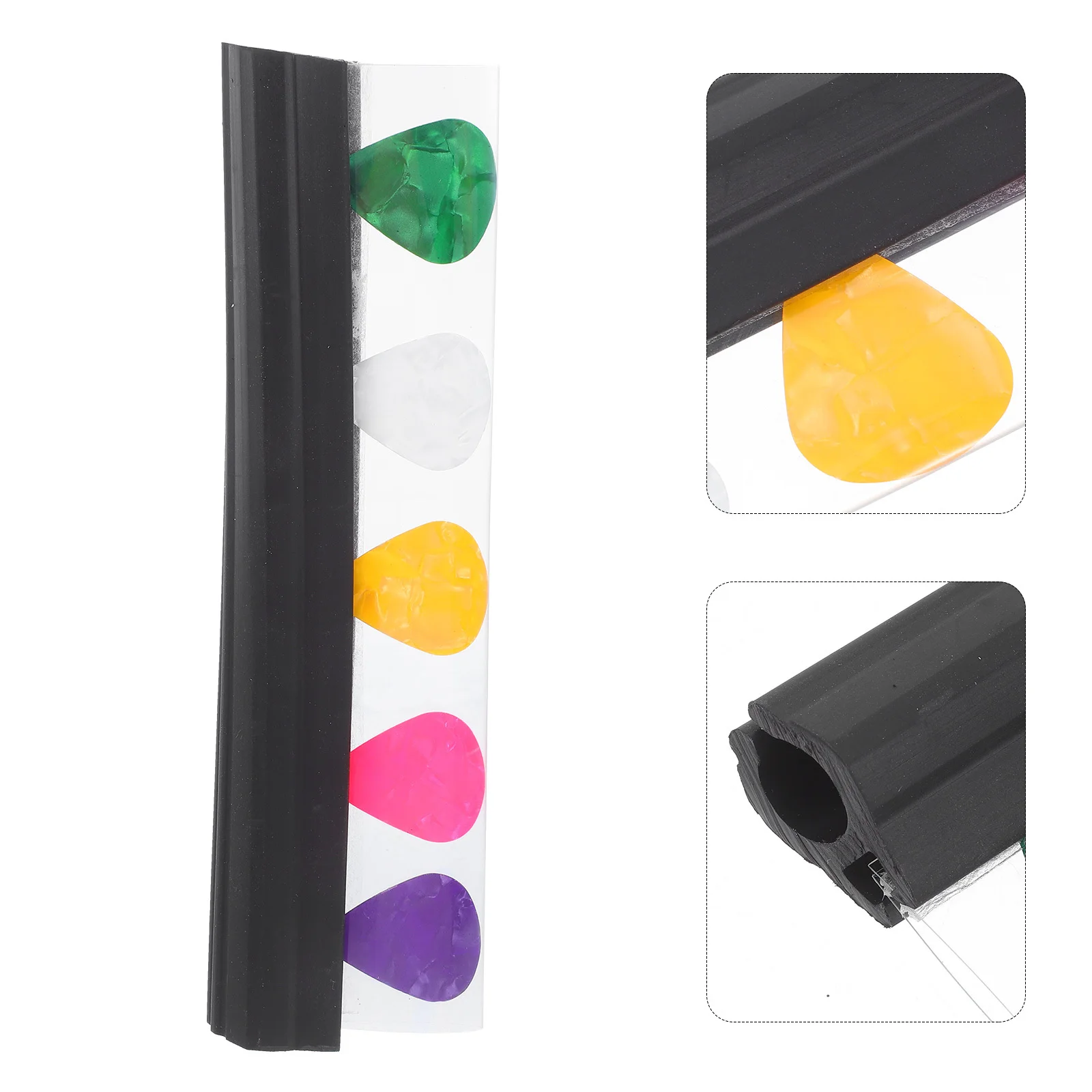 

Plastic Pick Holder for Microphone Stand 5 Picks Included Clamp-on Guitar Pick Organizer for Performances Recording Studio Stage