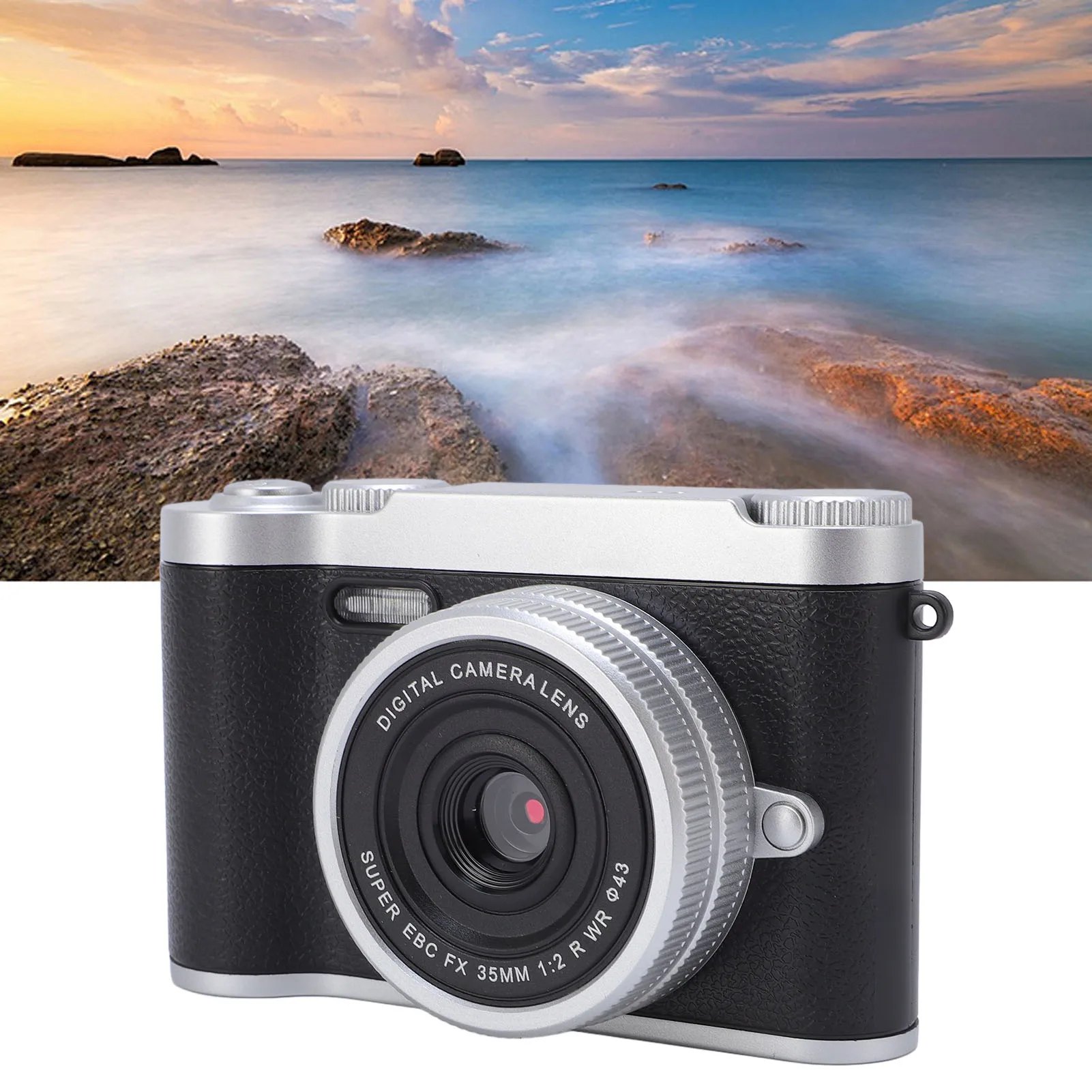 

Andoer Small Digital Camera 48MP HD 2.4 Inch Screen Dual Lens Electronic Image Stabilization for Teens for Photography