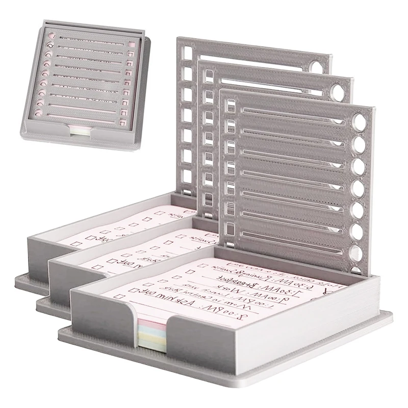 AT93-3PCS Sticky Note Stencil Template With Sticky Note, Sticky Note Holder With Stencil, Sticky Note Line Stencil