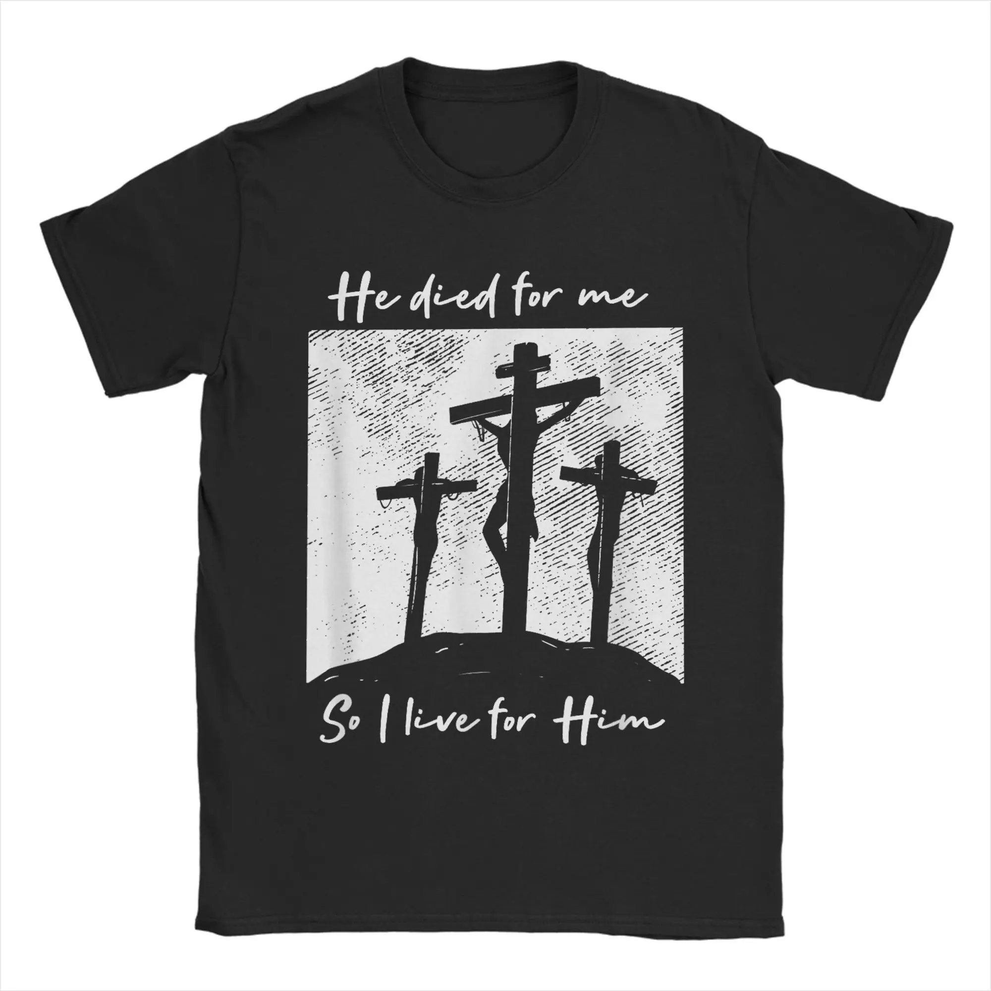 Il est mort pour moi, je vis pour lui, Christ, la salutivité, j'aime le Seigneur, t-shirt pour hommes, t-shirts 100% coton, col rond, manches courtes