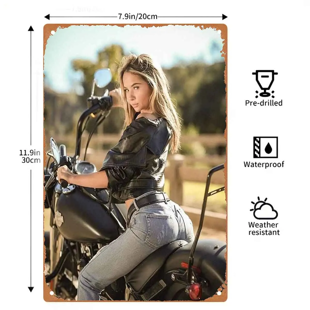 Bold Rider on the Highway with Attitude Vintage Metal Wall Sign Decor