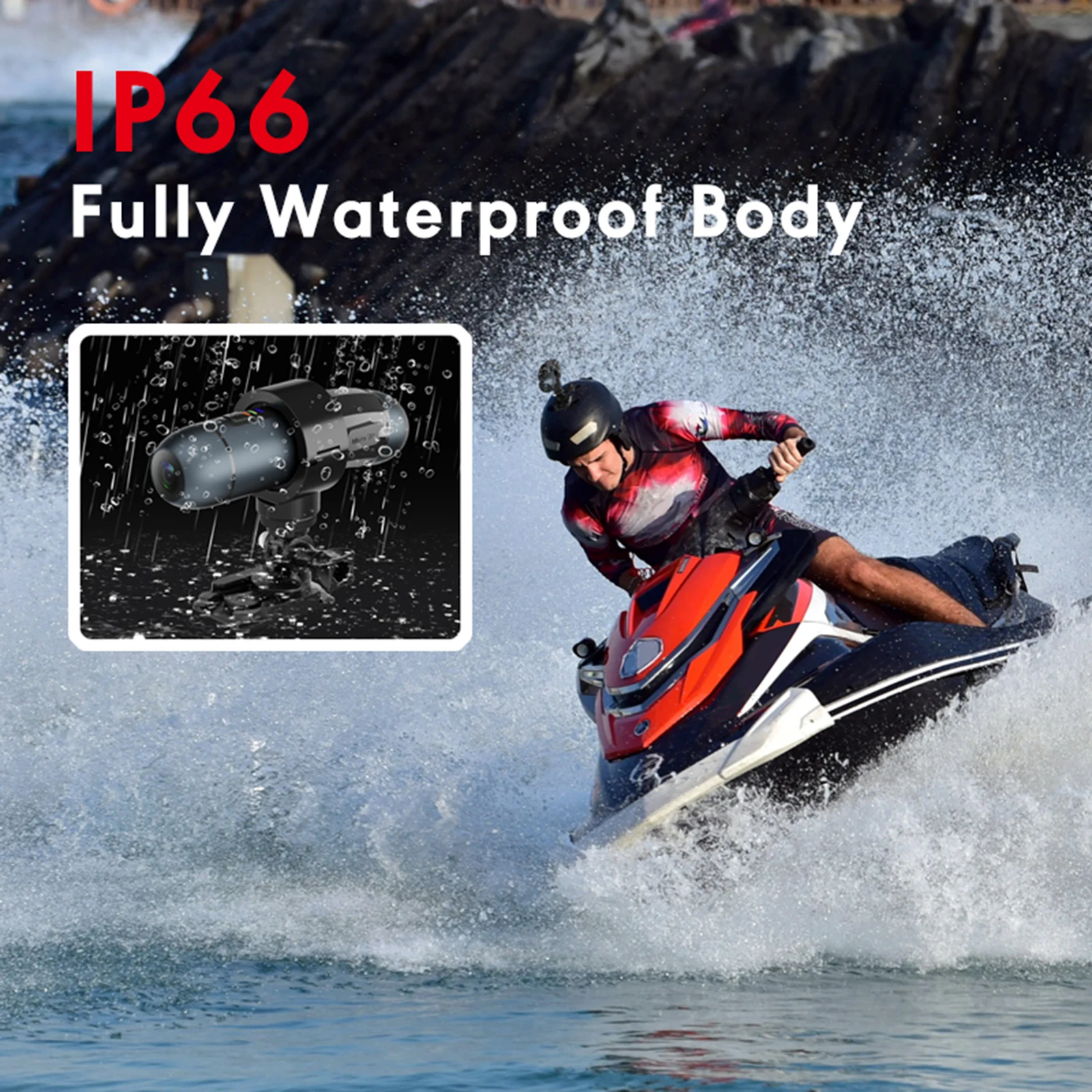 Helmet Camera Motorcycle Driving Recorder 4K Sports Action Camera Waterproof WiFi Helmet Camera Outdoor Riding Dash Camera