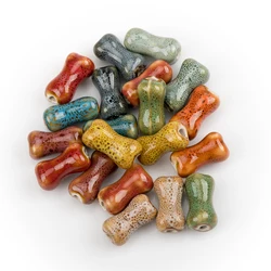 19# 20pcs Bone Shaped Ceramic Beads Jewelry Making Materials for Bracelet and Necklace MY416