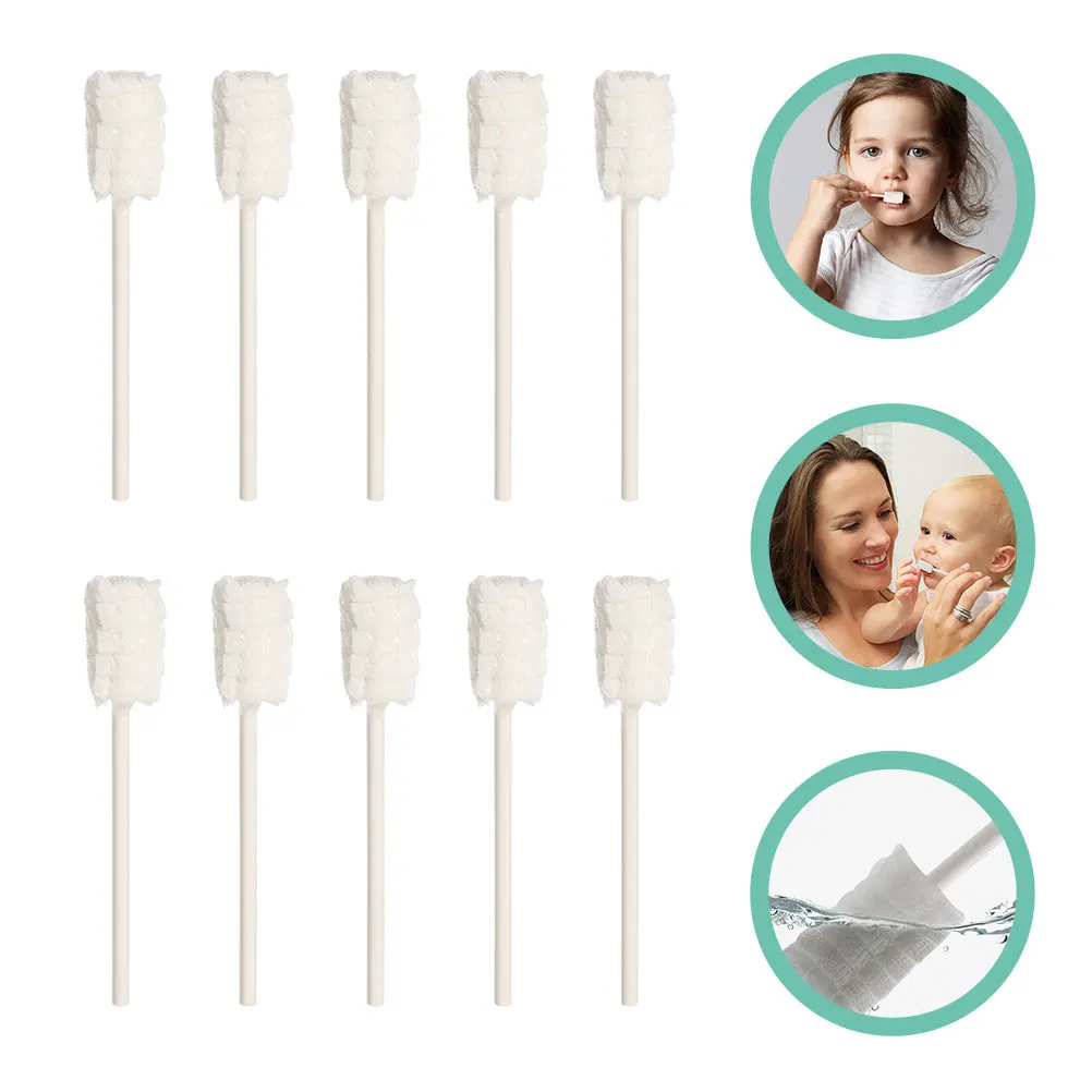 

10pcs Oral Cleaning Brush For Infants Baby Mouth Cleaner Newborn Tongue Gauze Dry Wet Use Lightweight Portable Safe