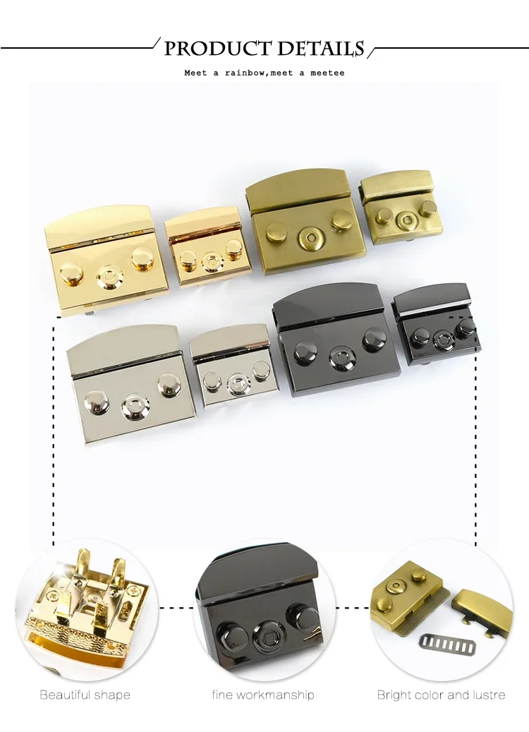 2/3/4/5Pcs Deepeel 50mm/35mm Handbag Lock Replaceable Snaps Clasp Locks Bag Purse Closure Buckles DIY Leather Crafts Accessories