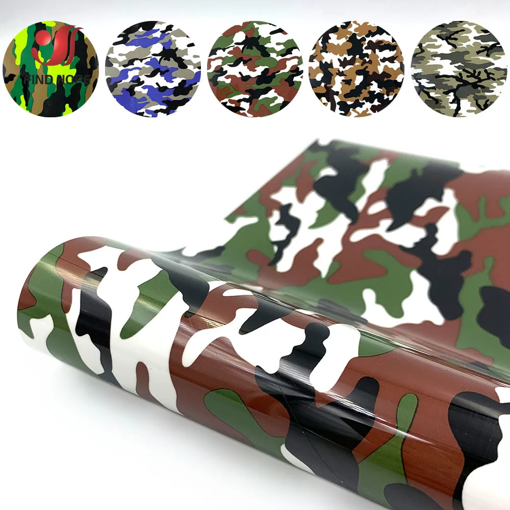 5PCS 30cm x 25cm Bundle Camouflage Heat Transfer Vinyl Iron on T-shirt Fabrics Film HTV Printing Sheets DIY Logo Signs For Decor