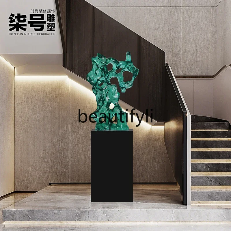 

6239Hotel Lobby Transparent Resin Taihu Stone Sculpture Entrance Decoration Artwork