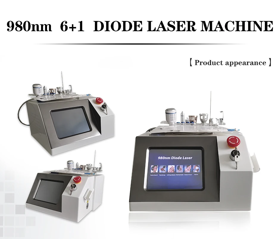 2025 6 IN 1 980nm Laser-Vascular Removal Machine Diode Laser-980 Physiotherapy For Vascular And Spider Vein Removalpro