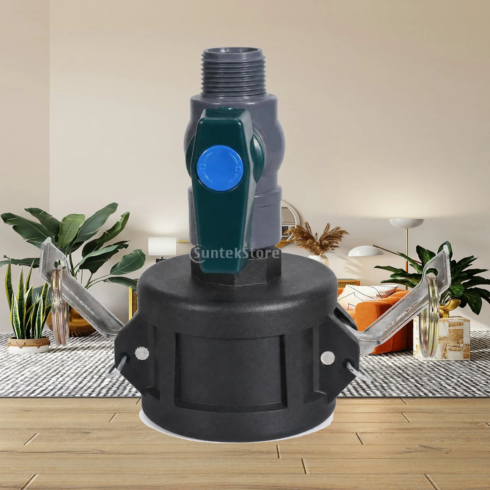 IBC Adapter with Ball Valve Threaded IBC Tank Valve Adapter Easy to Install Corrosion Resistant for Liquid Transfer