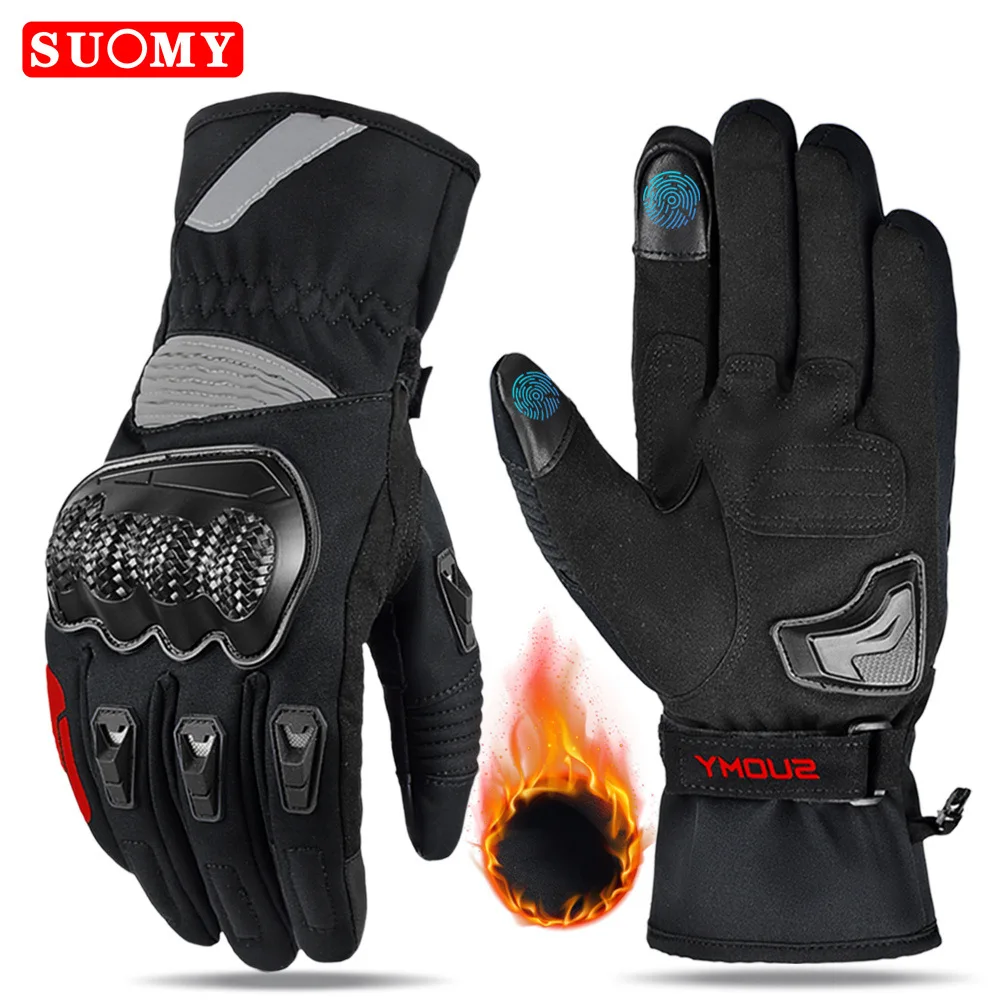 

Winter Windproof Motorcycle Gloves Men Riding Thermal Thick Warm Protective Touch Screen for Motorcycle Scooter Outdoor Skiing