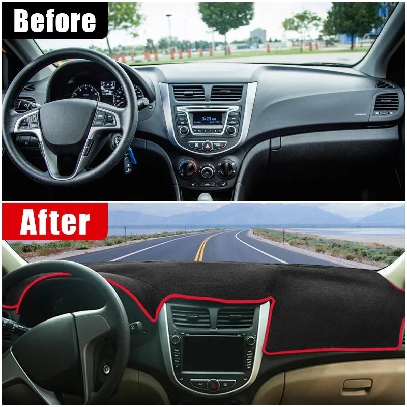 For Hyundai Accent Solaris Verna RB i25 2010-2012 2013 2014 2015 2016 Car Dashboard Cover Mat Sun Shade Pad Avoid Light Carpets