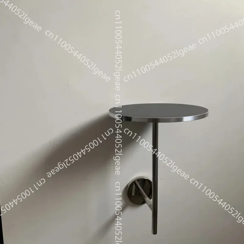 Pre-loved wall-mounted table, rusty steel, deck side table, coffee table