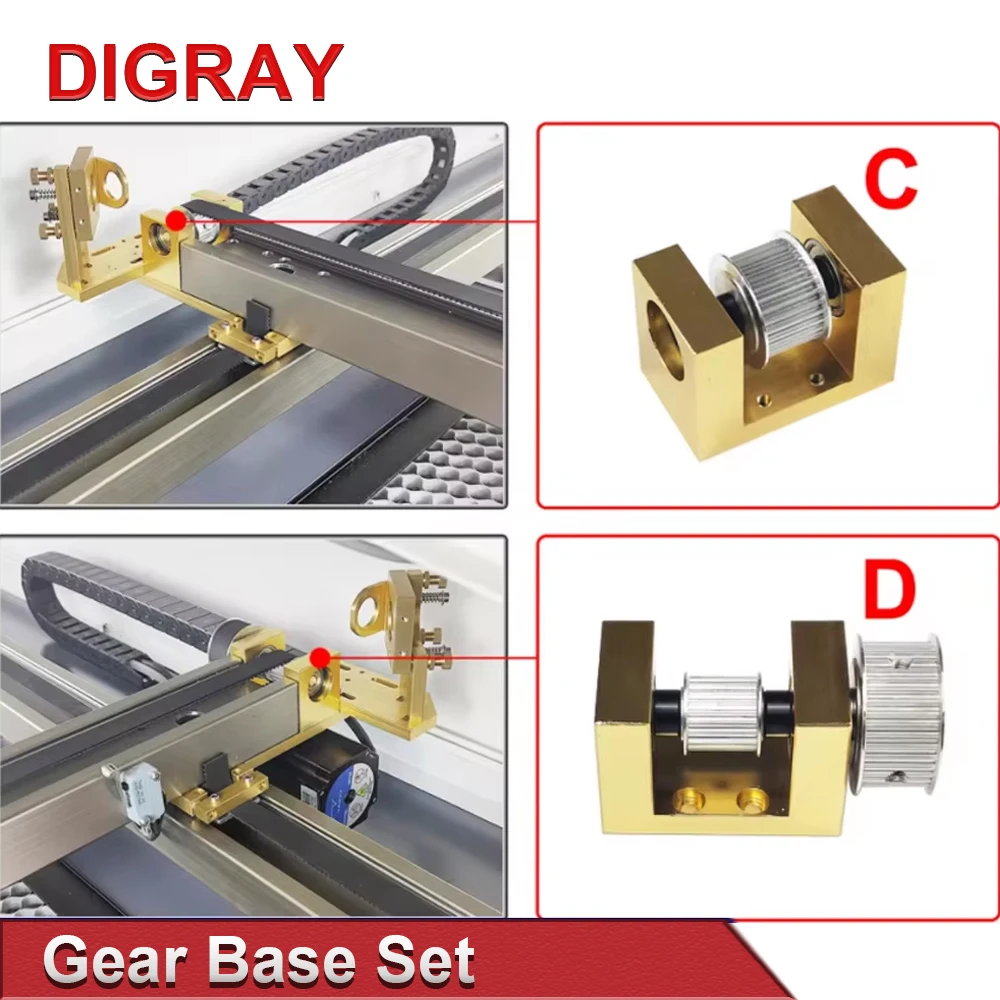 DIGRAY  Gear Base Set Machine Mechanical Parts Guide Rail Set for Co2 Laser Engraving Cutting Machine