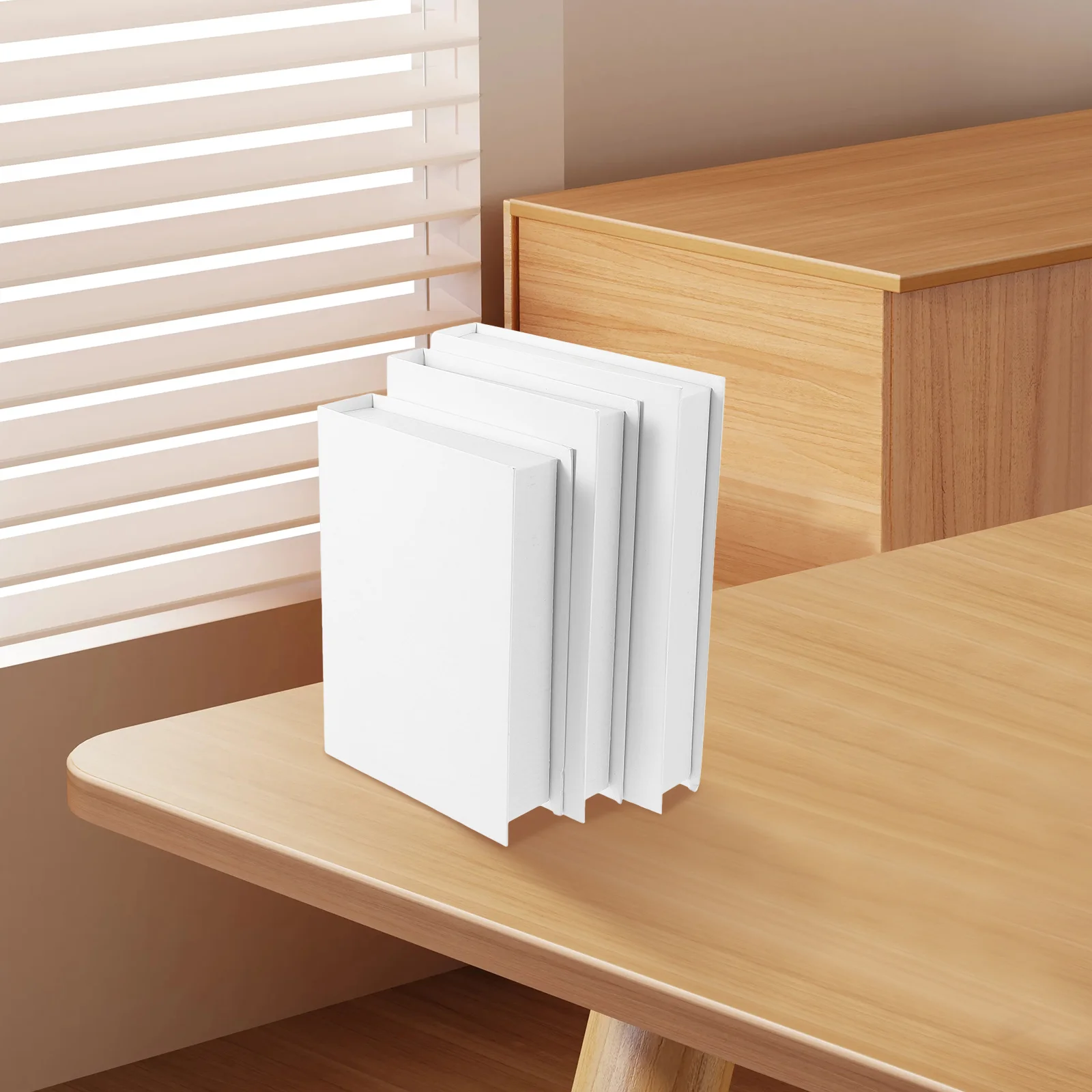 Estantería decorativa para libros, tablero gris para mesa de centro, color negro y, 3 uds.