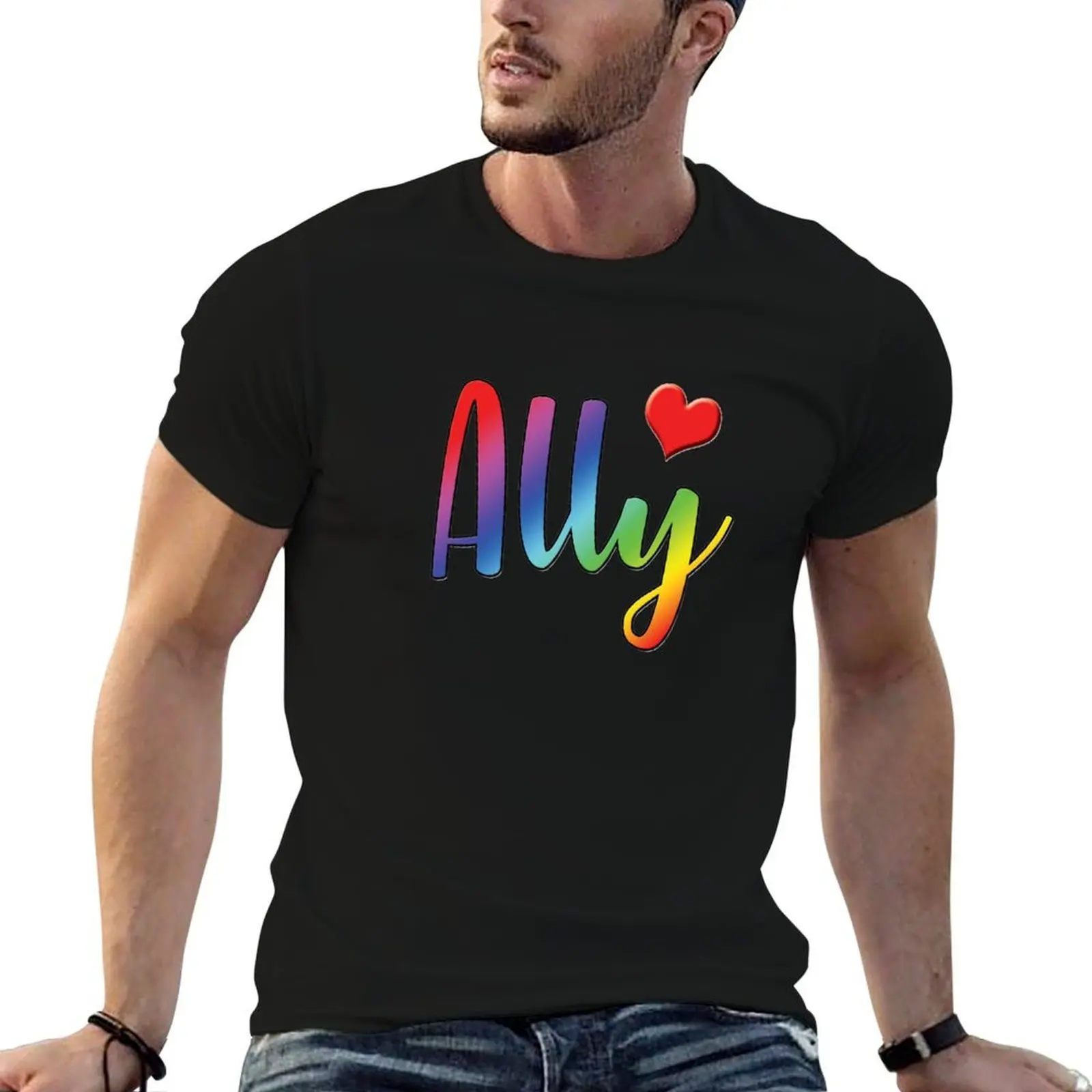 LGBT Ally Design T-Shirt graphic t shirts boys animal print workout shirts for men