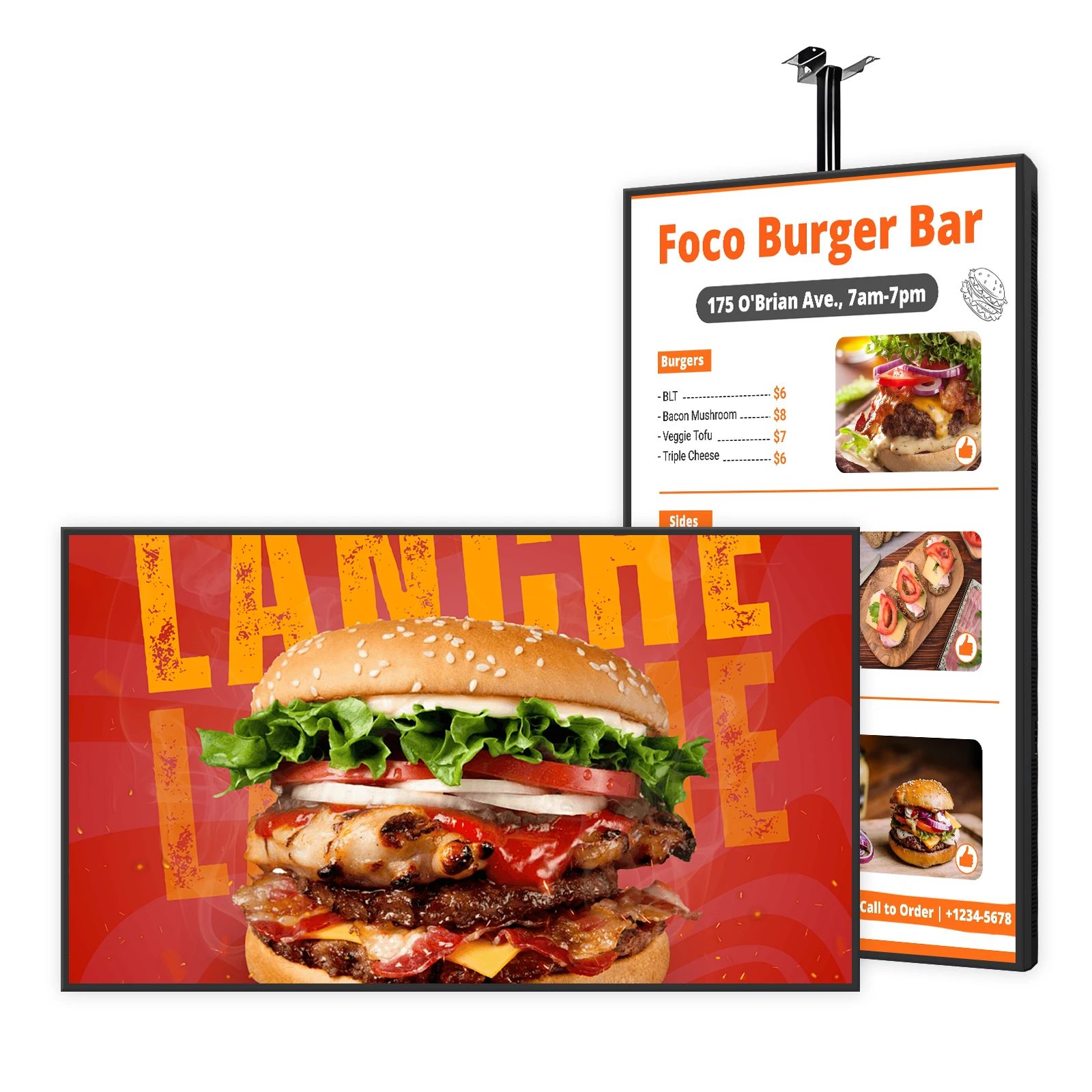 Indoor Digital Signage Menu Boards for Retail Stores Elevator Wayfinding Education Use-High Brightness LCD Wall-Mounted