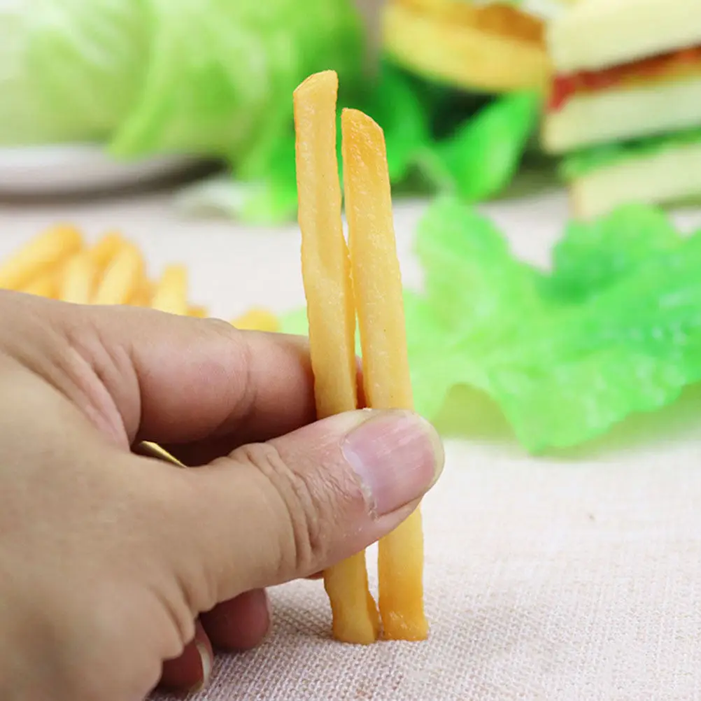 

16Pcs Artificial French Fries Realistic Fake Food Set Pretend Play Kitchen Decoration Photography Props Lifelike Display