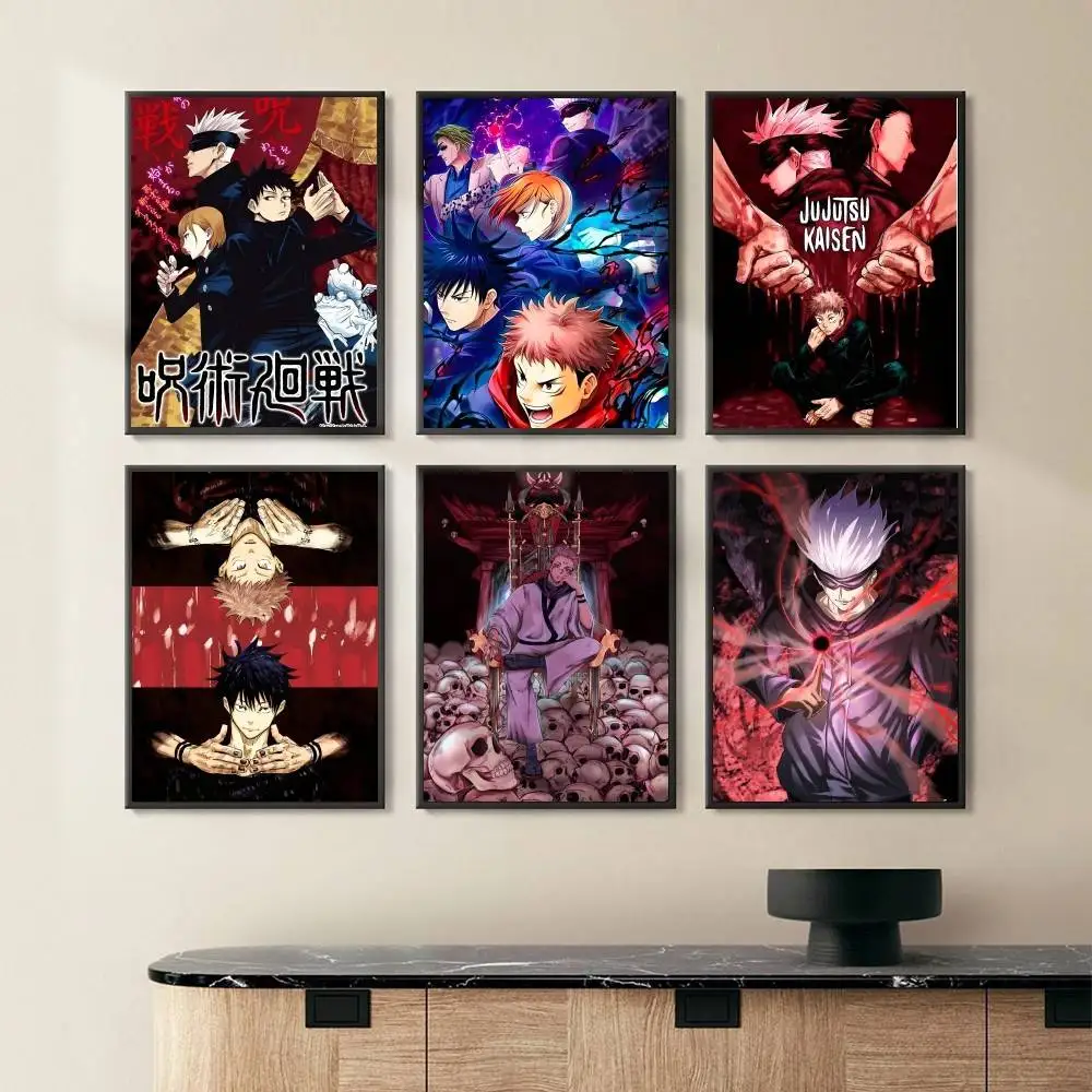 Jujutsu Kaisen أنيمي المشارك ذاتية اللصق الفن مقاوم للماء ورقة ملصق مقهى بار غرفة جدار ديكور