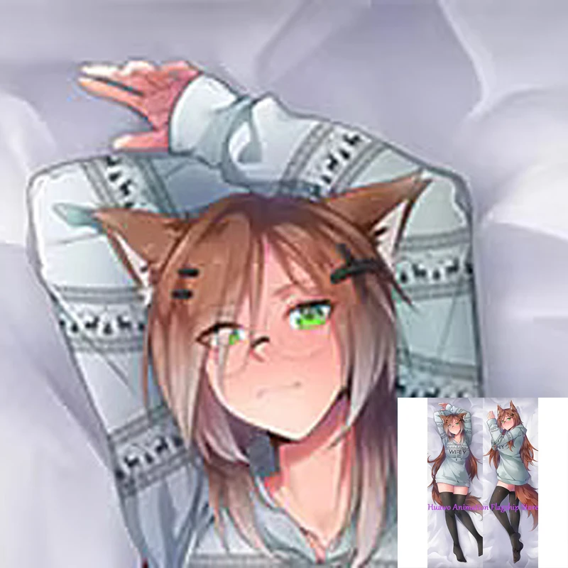

Dakimakura Anime Pillow Cover WhiteWolfMeg Double Sided Print 2Way Cushion Cover Xmas Gifts