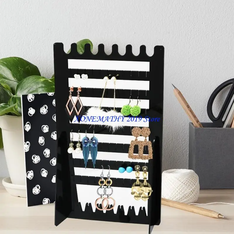 

F42F Black Earring Display Organiser Jewelry Rack Stand Earrings Showcase Studs