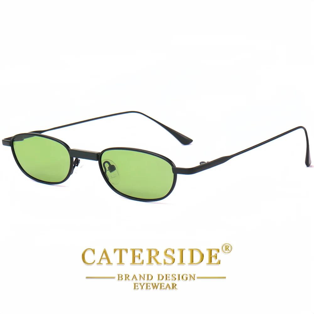 CATERSIDE Herren Hip-Hop-Sonnenbrille, Premium-Metall, kleiner Rahmen, Damen-Reise-, Business-, Party-, Urlaubsgeschenk, Dekorative Brille, UV400 – Detail 7
