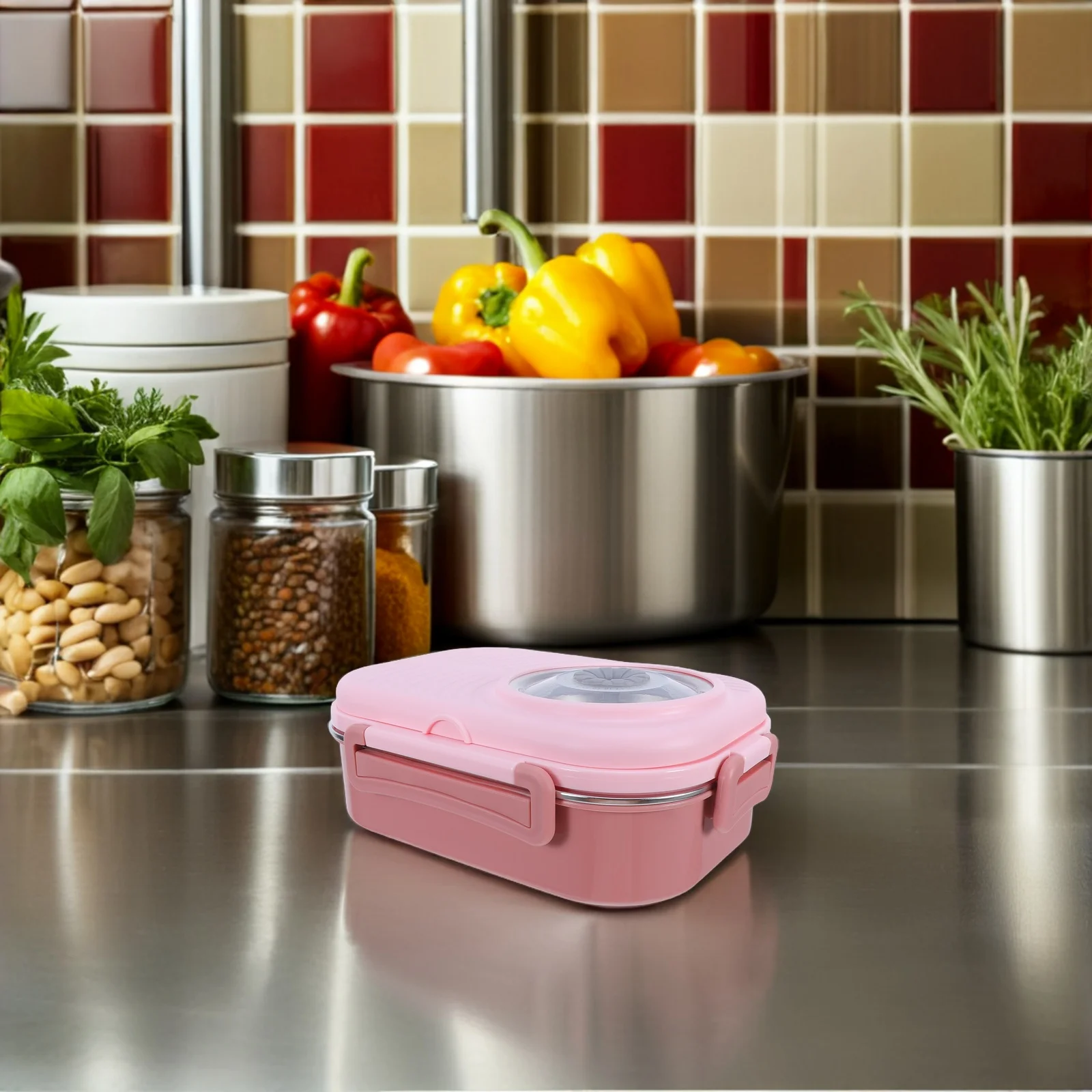 

Stainless Steel Bento Lunch Box 3 Compartment Leakproof Portable Food Storage Container For Office Travel Meal Prep