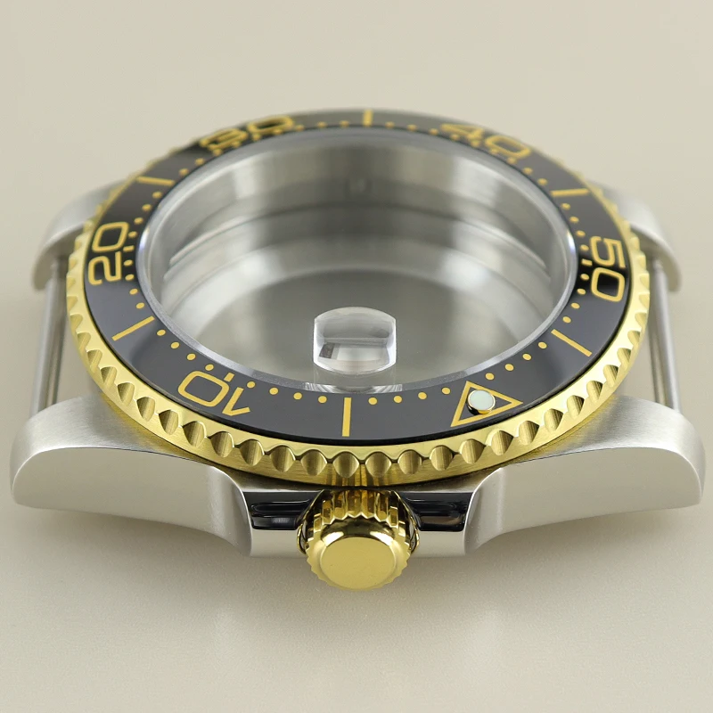 40 mm Ersatz-Uhrengehäuse, Keramiklünette, Saphirglas, wasserdicht, für NH35 NH36 Miyota 8215 PT5000 Uhrwerk, 28,5 mm Zifferblatt Sea Dweller