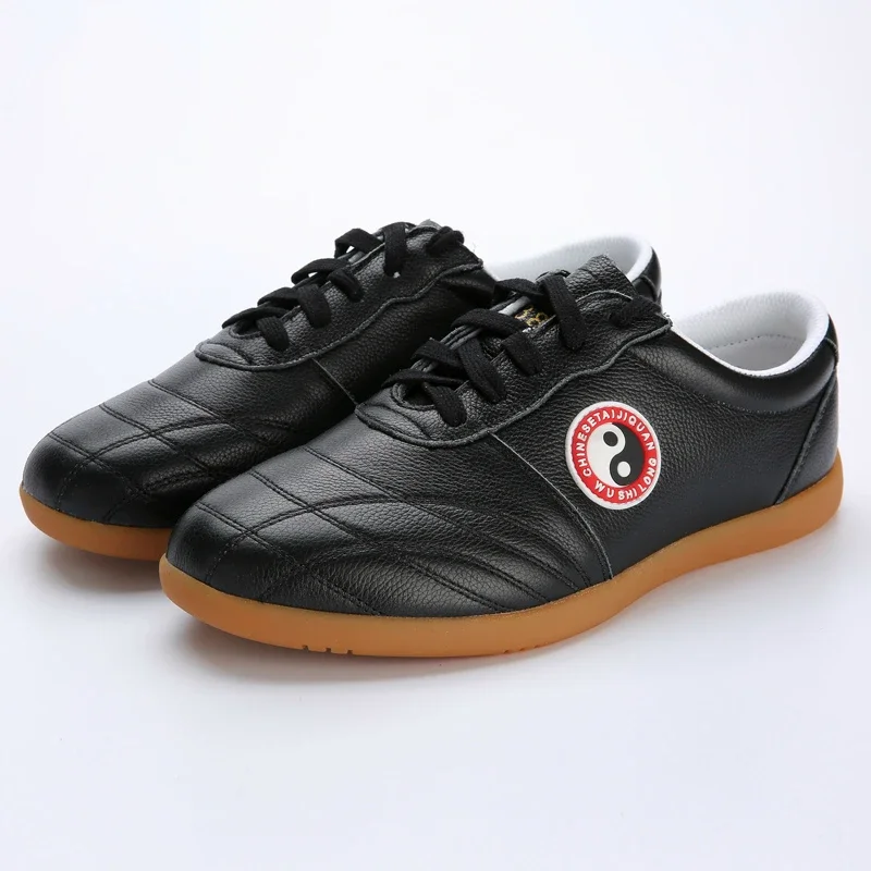 Pelle bovina Tai-Chi Scarpe In Vera Pelle Morbida Scarpe Scarpe Scarpe Kung Fu Arti Marziali Scarpa Da Tennis di Sport di Formazione Calzature Rosso Bianco Nero