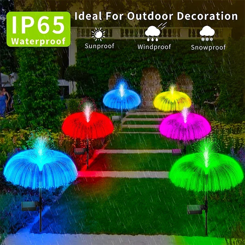 

7 Color Solar LED Jellyfish Lights Outdoor Garden Decor Lawn Light Change Waterproof Patio Yard Pathway Decor Solar Flowers Lamp