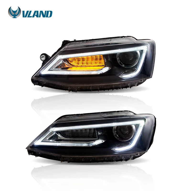 VLAND Wholesales LED Headlights Head Light 2012-UP Sequential Car Headlamp For VOLKSWAGEN JETTA/SAGITAR