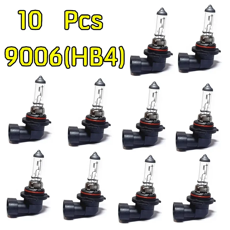 10PCS 9006 HB4 Car Halogen Lamps 12V 3200K 55W P22d Clear Quartz Headlight Light High Quality Car Lighting Source