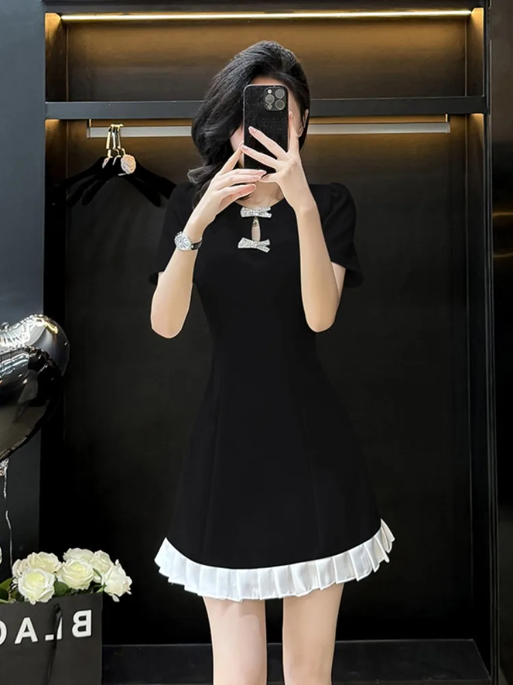 Verano ort Sve Knot Dr Mujer Cintura Cinching Adelgazante Diseño único Sensación de alta gama Little Bla Dr