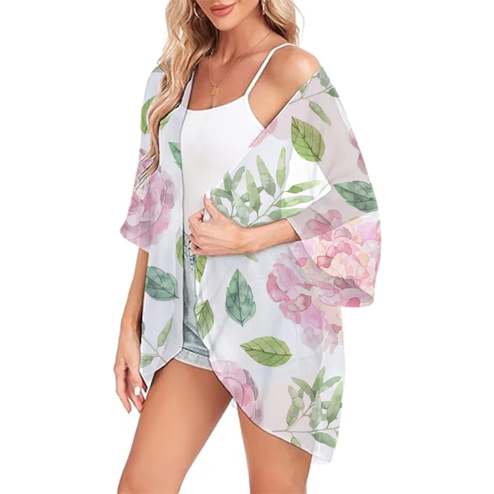 Summer Beach Cover Ups For Swimwear Women Kimono Swimsuit Sundress 2024 Beachwear Oversized Loose Cardigan Shirts Resort Wear