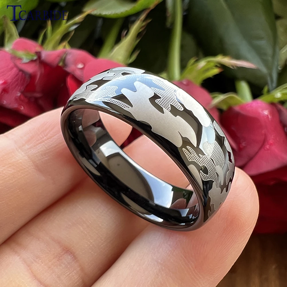 Dropshipping 6mm 8mm Fashion Jewelry Tungsten Laser Engraving Ring Men Women Great Engagement Wedding Band Full Sizes In Stocks