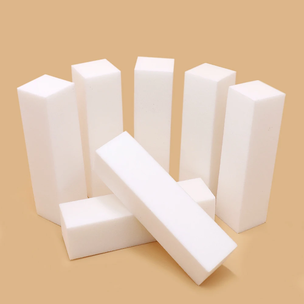 50Pcs Professional Nail Files Buffing Block White Sponge 100 Grit Four-Sided Manicure Product Pedicure Nail Files And Buffer Set