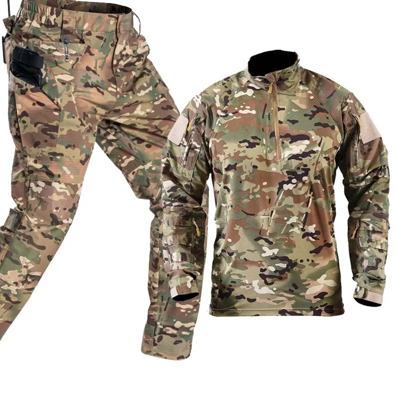 Tactical Uniform Camo Hunting Clothes Combat Shirts Workwear Cargo Pants Men Fishing Trainning Suits Airsoft Paintball Sets