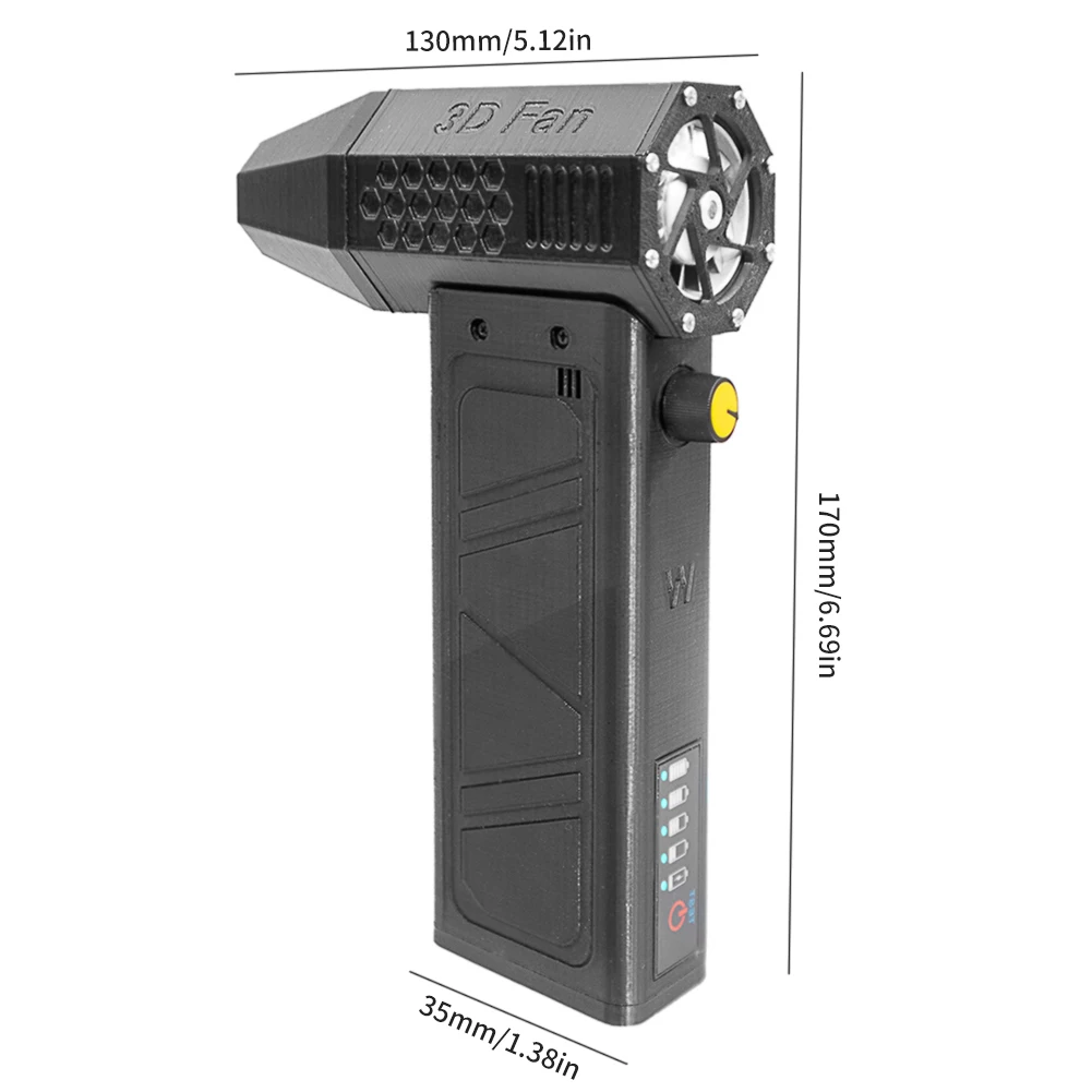 140000Rpm Mini Turbo Jet Ventilator 52 M/s Borstelloze Motor Turbo Gewelddadige Ventilator Met Power Display Voor Computer Toetsenbord Buitenshuis Auto Huis