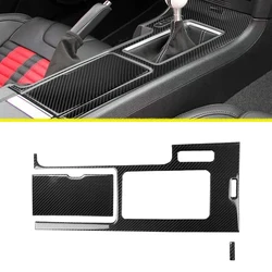 for Ford Mustang 2009-2013 Gear Shift Drink Cup Holder Decoration Cover Trim Decal Car Interior Accessories Carbon Fiber/Black