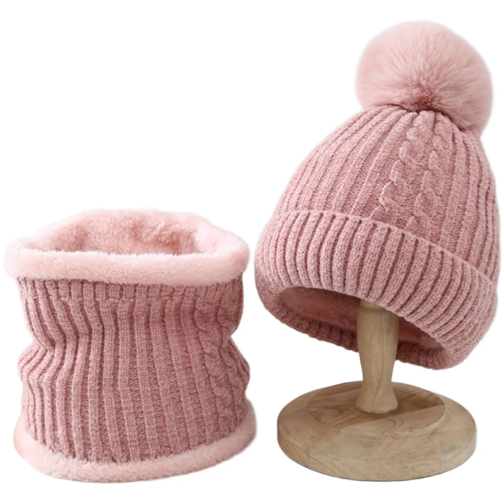 Matching Knit For beanie and Scarf Set Featuring Fleece Lining and Texture for Cozy Warmth in Low Temperature Settings