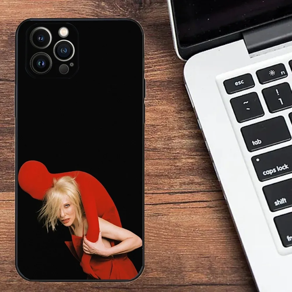 Cate Blanchett Phone Case For Apple iPhone 15,14,13,12,11,XS,XR,X,8,7,Pro,Max,Plus,mini Silicone Black Cover