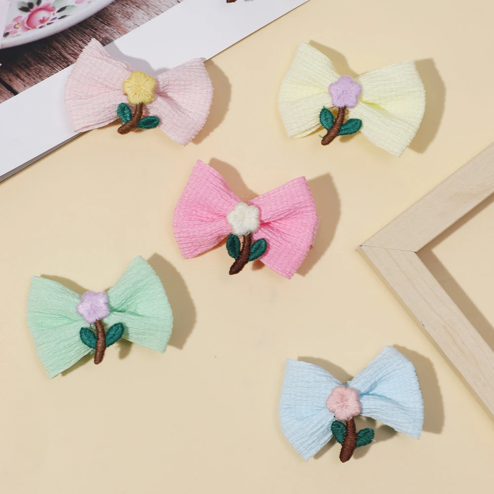 1Pcs Children's Cute Fabric Flower Bows Hair Clips Hair Accessories Girls Hairpins Temperament BB Clip Baby Headdress Wholesale