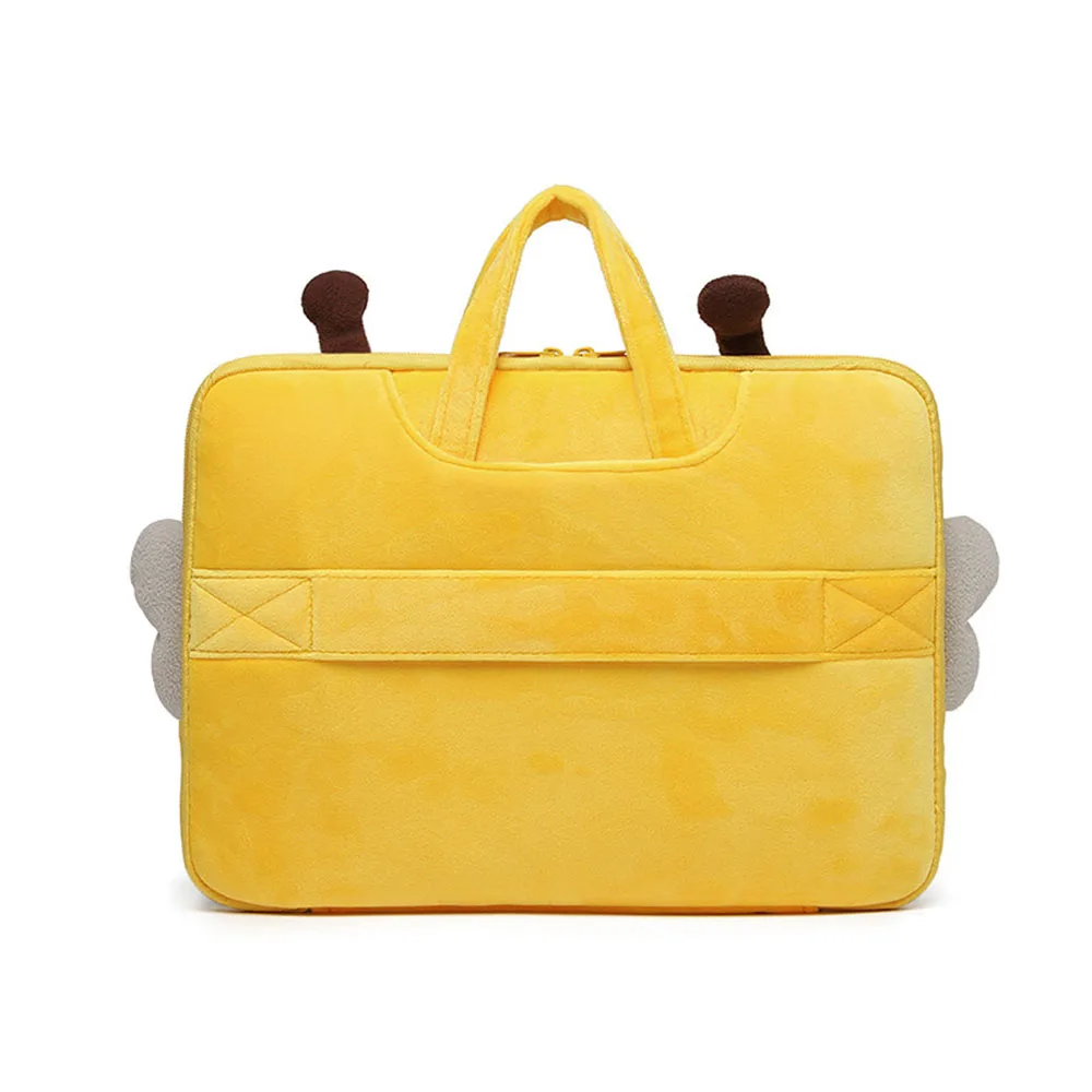 New Cute Bee Contrast Color Laptop Bag Women Portable Shockproof Computer Sleeve Square Storage Bag For MacBook Notebook