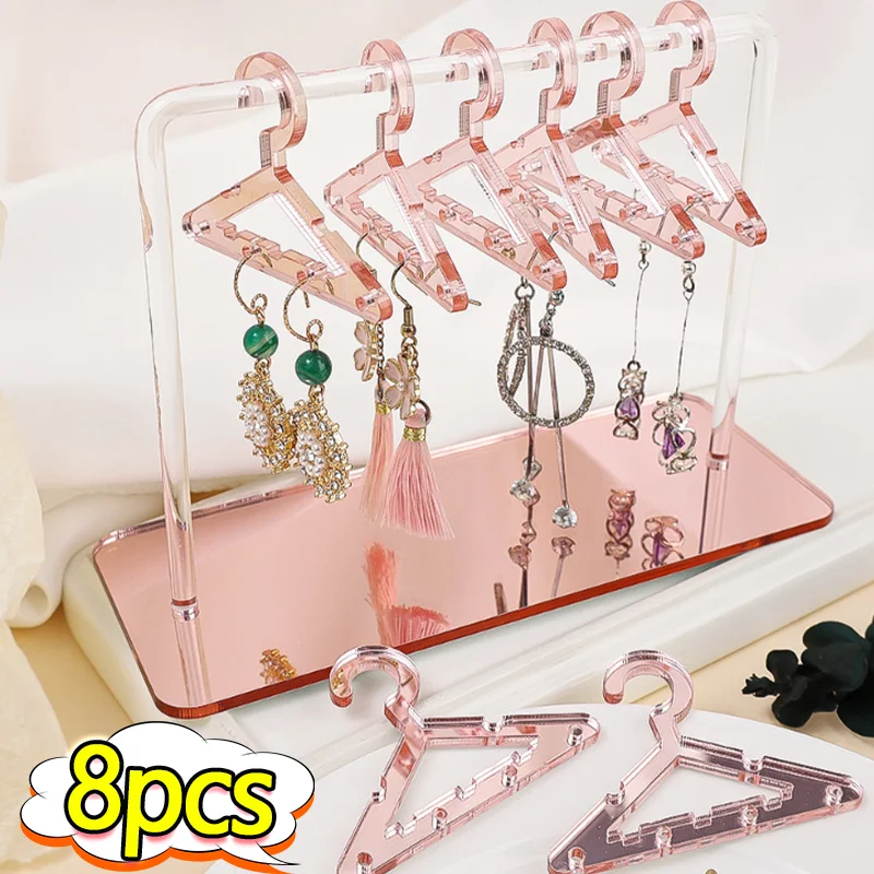 

8PCS Hangers Shaped Jewelry Holder Personalized Earrings Display Racks Hanging Clothes Stand Storage Jewelry Organizer Holders