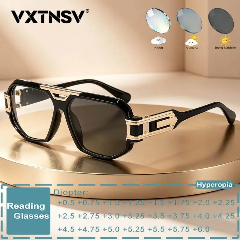 Oculos-de-leitura-fotocromaticos-quadrados-pretos-de-design-luxuoso-para-homens-e-mulheres-modernos-personalizados-com-protecao-anti-luz-azul-e-lentes-Opticas-de-prescricao